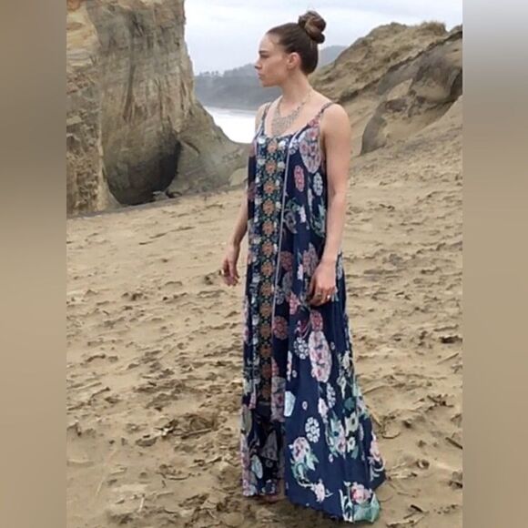 Johnny Was Ellyo Rayon Handkerchief-Hem Dress L - Picture 1 of 9